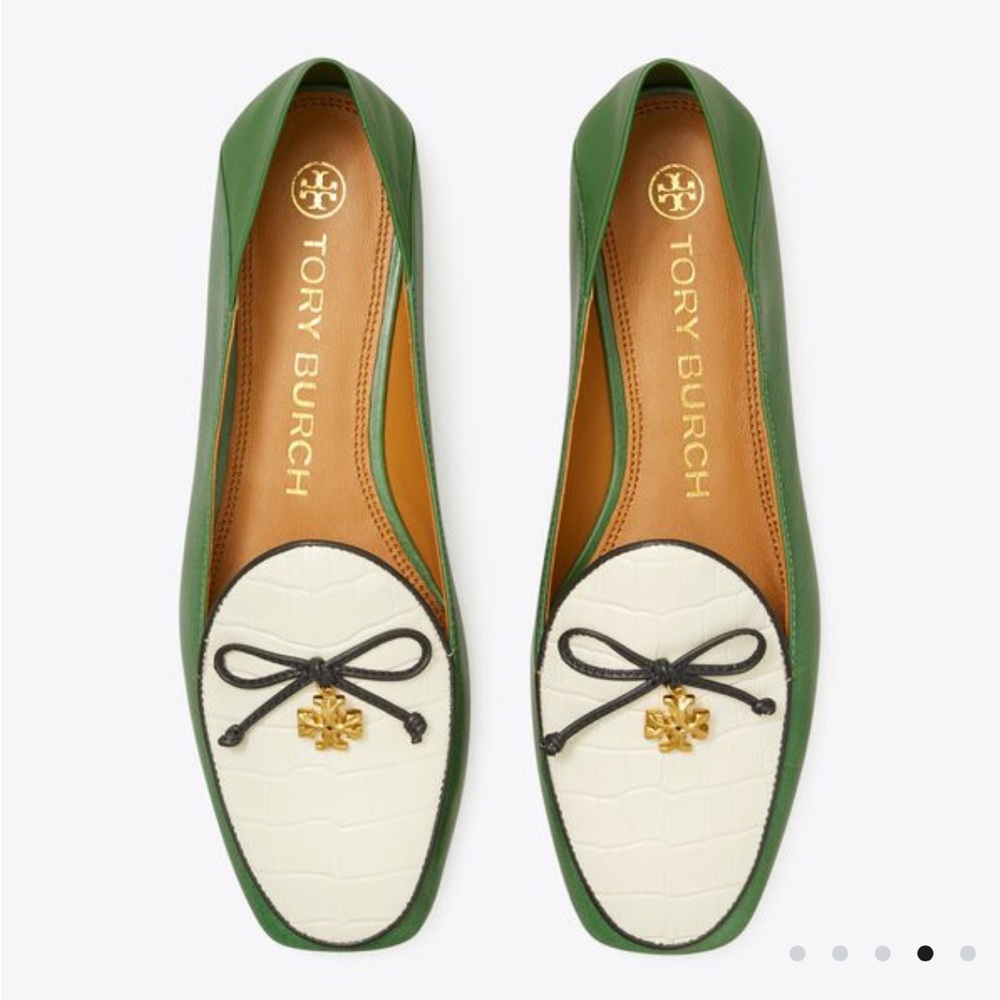 Tory Burch Charm Two-Tone Leather Loafer Size 6